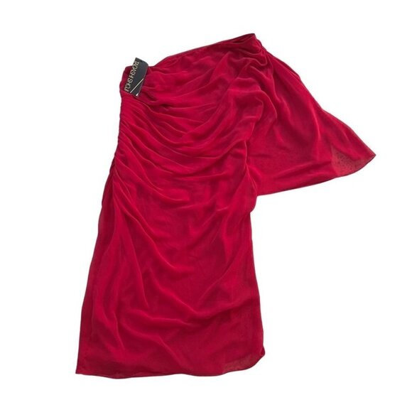 Tadashi Shoji One Shoulder Red Dress Size 10 / CLOFA
